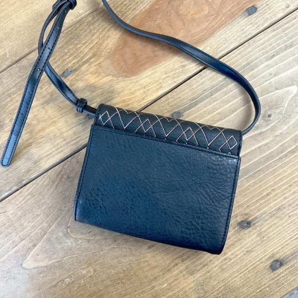 Stella & Dot Nolita Sidekick Crossbody Bag Black Rose Gold - Picture 4 of 10